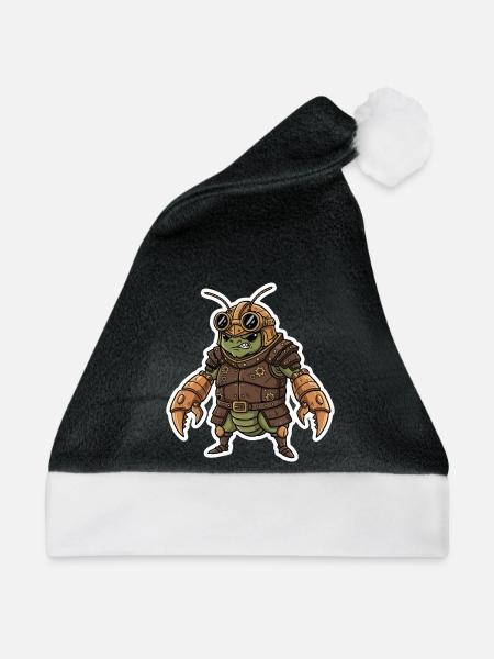 Steampunk-Krieger, gepanzerte Gottesanbeterin - Weihnachtsmütze - Schwarz/Weiß - Vorne