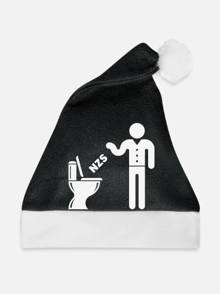 NZS In’s Klo, In Die Toilette! Gegen Rechts White - Weihnachtsmütze - Schwarz/Weiß