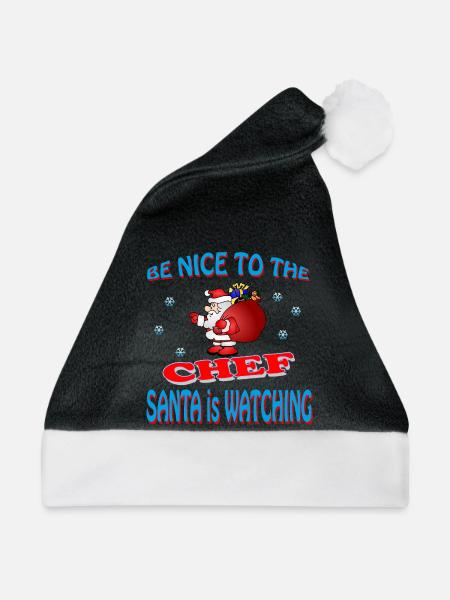 SANTA CHEF - Weihnachtsmütze - Schwarz/Weiß