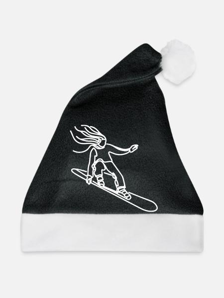 Snowboarder Mädchen - Weihnachtsmütze - Schwarz/Weiß