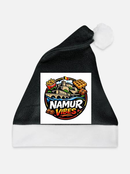 Namur Streetwear Culture Logo – Belgium Urban - Weihnachtsmütze - Schwarz/Weiß - Vorne