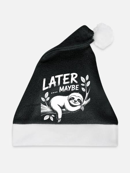 LATER MAYBE Sloth - Weihnachtsmütze - Schwarz/Weiß
