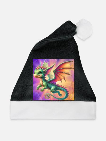 Drache - Weihnachtsmütze - Schwarz/Weiß