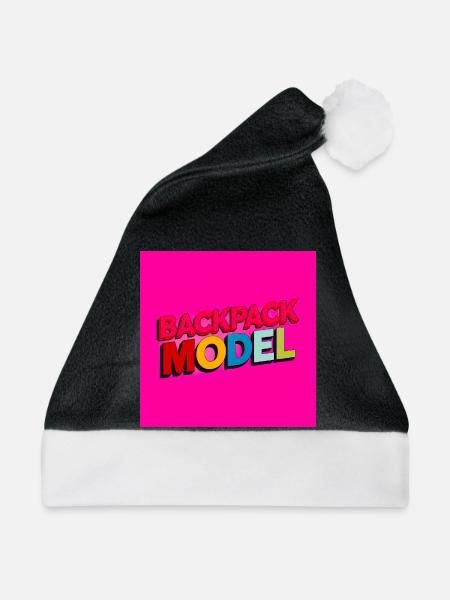 Rucksackmodell Neon-Text - Weihnachtsmütze - Schwarz/Weiß