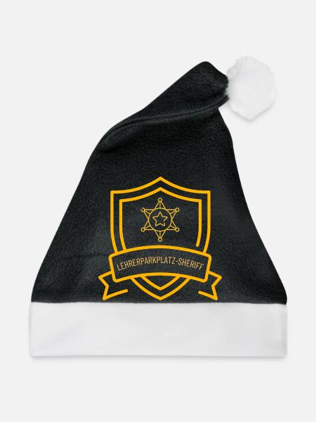 Lehrerparkplatz-Sheriff – Lustiges Lehrer-Design m - Weihnachtsmütze - Schwarz/Weiß