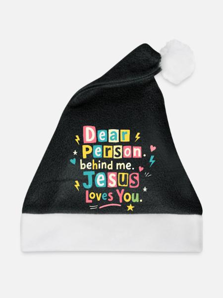 Jesus liebt dich positive Botschaft - Weihnachtsmütze - Schwarz/Weiß