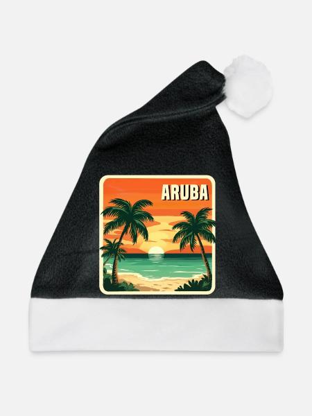 Aruba - Weihnachtsmütze - Schwarz/Weiß - Vorne
