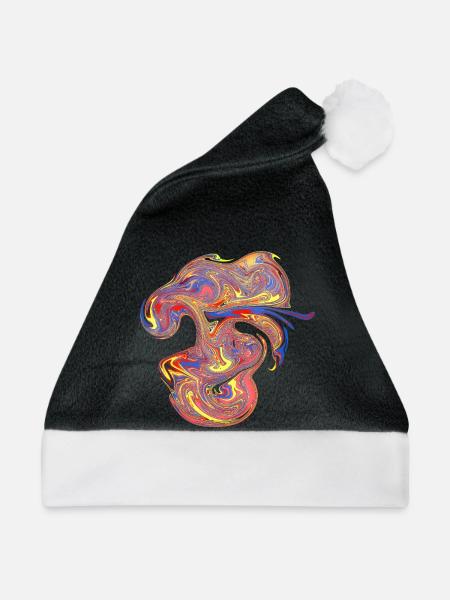 Psychedelische Marmor-Wirbel - Weihnachtsmütze - Schwarz/Weiß