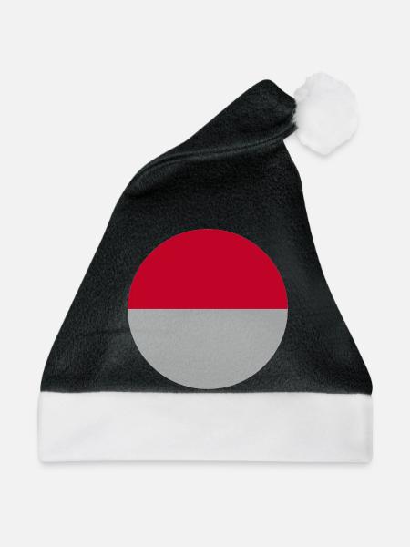 Indonesische Flagge - Weihnachtsmütze - Schwarz/Weiß