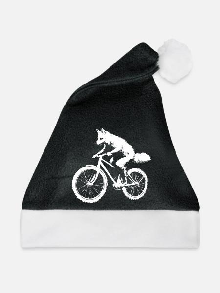 Fahrrad Fuchs - Weihnachtsmütze - Schwarz/Weiß