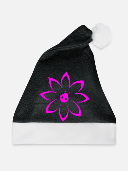 Blume - Weihnachtsmütze - Schwarz/Weiß