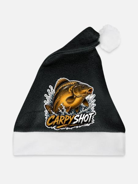Carpyshot-Spiegel-Karpfenfischerei-Design - Weihnachtsmütze - Schwarz/Weiß