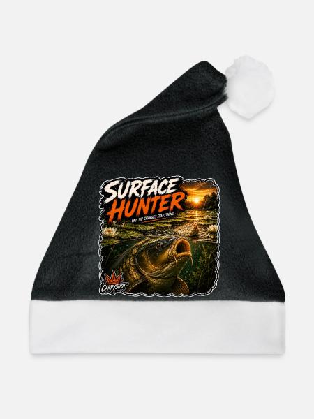 Oberflächenjäger-Karpfenfischerei-Design - Weihnachtsmütze - Schwarz/Weiß