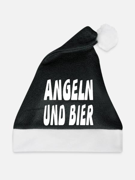 Angeln - Weihnachtsmütze - Schwarz/Weiß