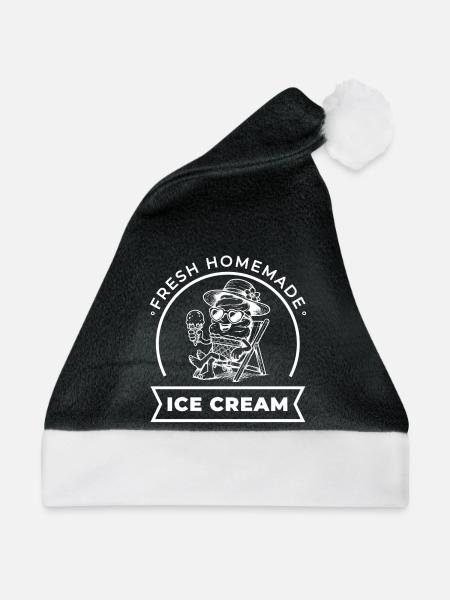 Fresh Homemade im Liegestuhl - Weihnachtsmütze - Schwarz/Weiß - Vorne