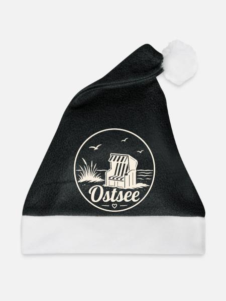 Ostsee Strandkorb Meer Küsten liebe - Weihnachtsmütze - Schwarz/Weiß
