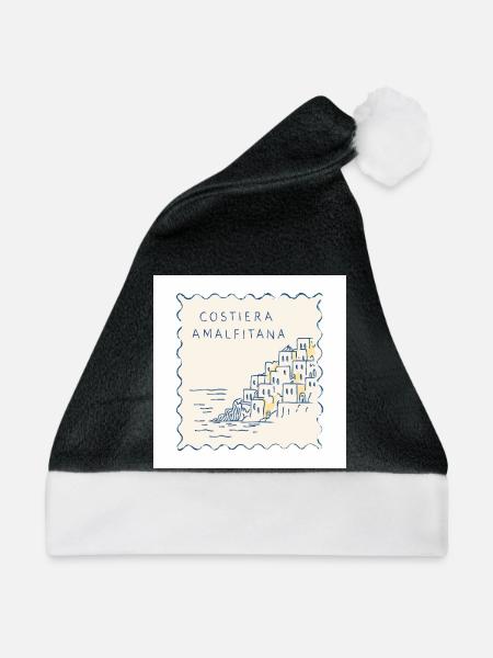 Costiera Amalfitana Küstenzauber - Weihnachtsmütze - Schwarz/Weiß - Vorne