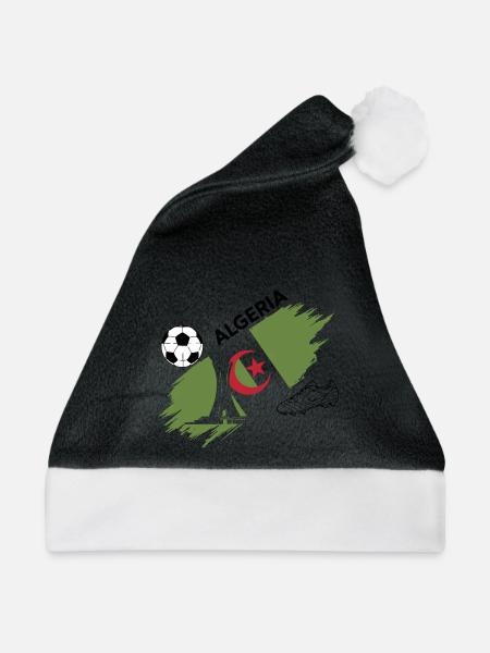 Algerien Fußballtrikot Anhänger Algerien Fuß - Weihnachtsmütze - Schwarz/Weiß