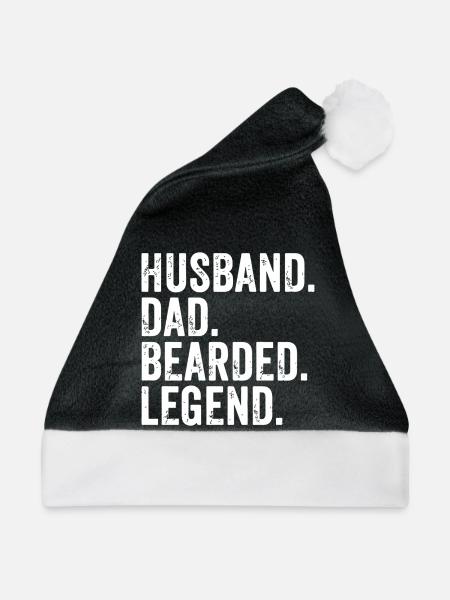 Geschenk für bärtige Ehemänner und bärtige Papas - Weihnachtsmütze - Schwarz/Weiß - Vorne
