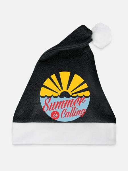 summer-is-calling-red-design - Weihnachtsmütze - Schwarz/Weiß