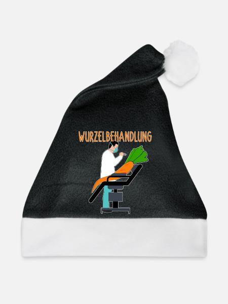 Wurzelbehandlung Garten-Witz zweideutig Karotte - Weihnachtsmütze - Schwarz/Weiß
