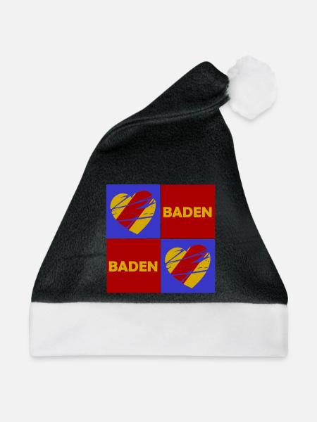 Baden Herz Quadrat - Weihnachtsmütze - Schwarz/Weiß