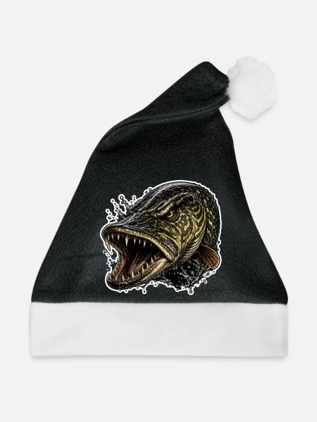 Hechtangeln - Weihnachtsmütze - Schwarz/Weiß