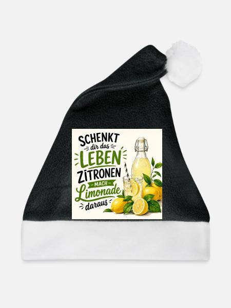 Zitronen - Weihnachtsmütze - Schwarz/Weiß