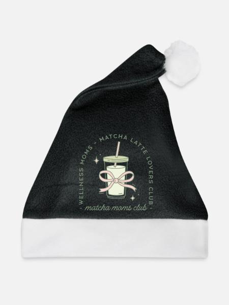 Matcha-Mama-Wellness-Ästhetik - Weihnachtsmütze - Schwarz/Weiß