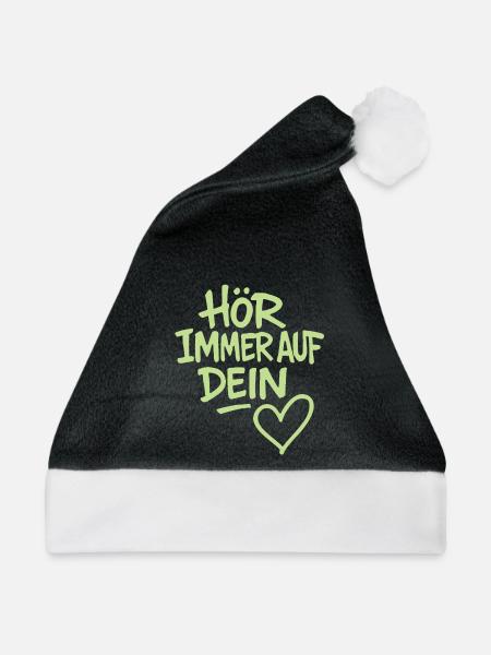 Hör immer auf dein Herz - Weihnachtsmütze - Schwarz/Weiß
