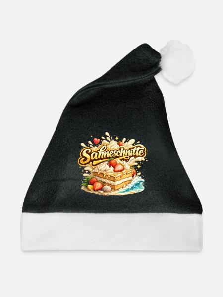 Sahneschnitte_Tortchen - Weihnachtsmütze - Schwarz/Weiß