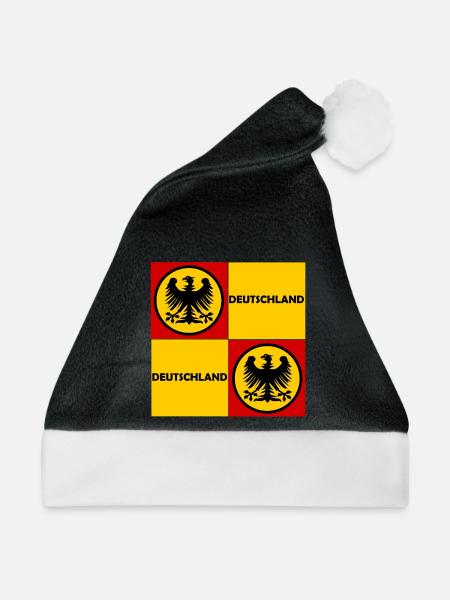 Deutschland Quadrat Wappen - Weihnachtsmütze - Schwarz/Weiß