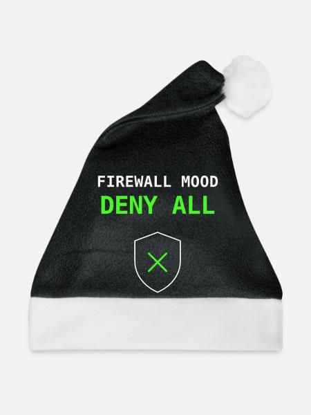 Firewall Mood Deny All Netzwerk IT Geschenk - Weihnachtsmütze - Schwarz/Weiß
