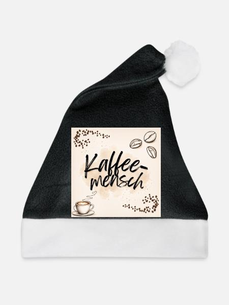 Kaffeemensch Illustration - Weihnachtsmütze - Schwarz/Weiß
