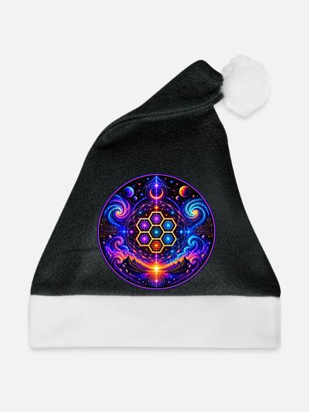 Sacred Geometrie - Weihnachtsmütze - Schwarz/Weiß