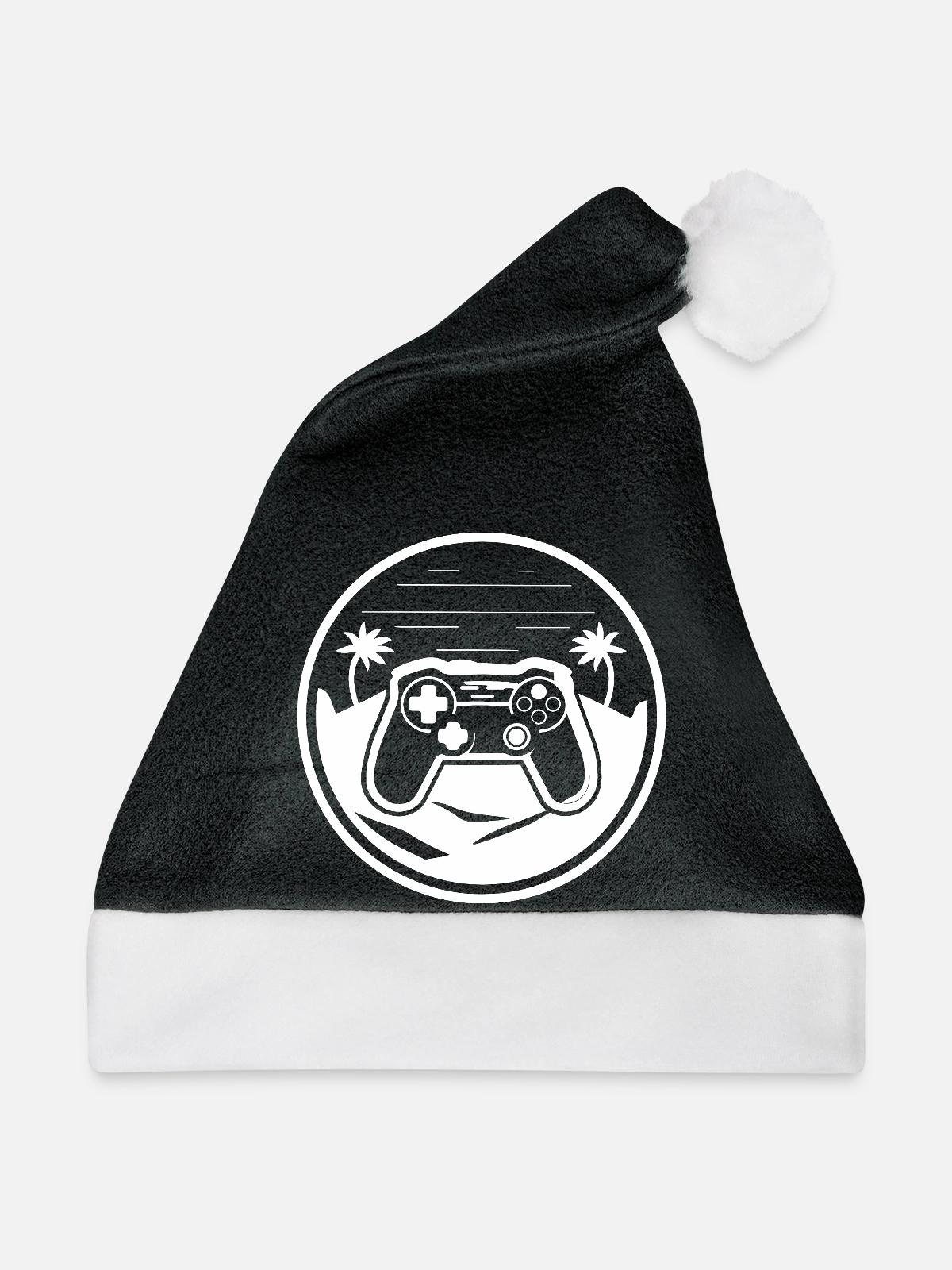 Gamepad Grafik - Weihnachtsmütze - Schwarz/Weiß - Vorne