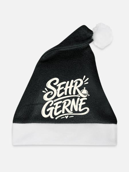 Sehr gerne - Weihnachtsmütze - Schwarz/Weiß