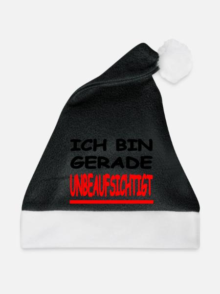 Unbeaufsichtigt - Weihnachtsmütze - Schwarz/Weiß