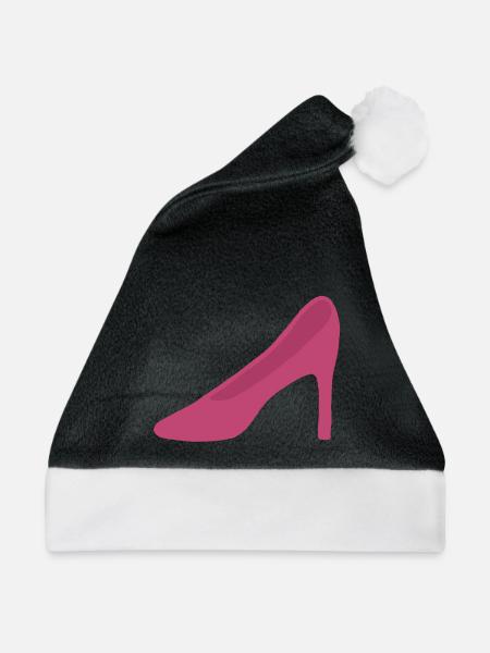Rosa High Heels - Weihnachtsmütze - Schwarz/Weiß