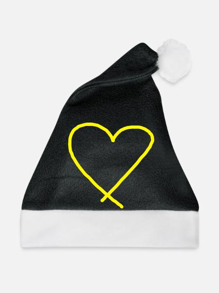 Gelbes Herz Geschenkidee Liebe  - Weihnachtsmütze - Schwarz/Weiß