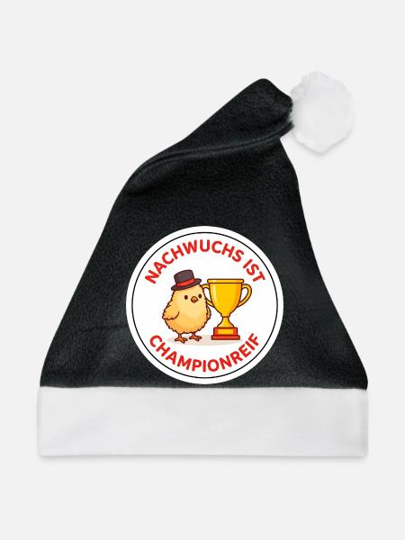 Champion-Küken Vogelschau T-Shirt - Weihnachtsmütze - Schwarz/Weiß