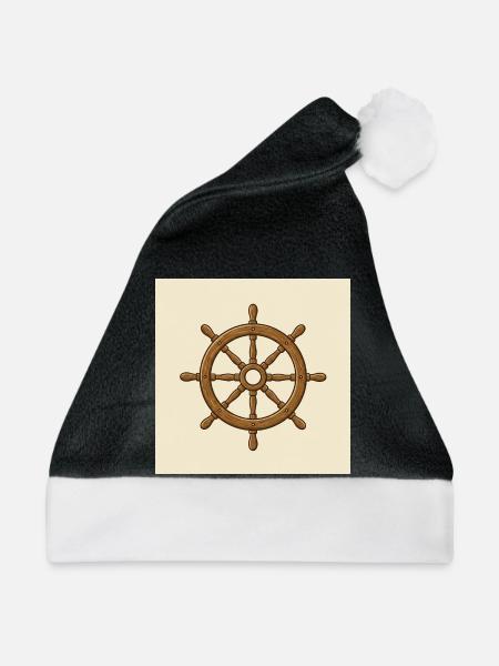 Klassisches nautisches Ruder - Weihnachtsmütze - Schwarz/Weiß