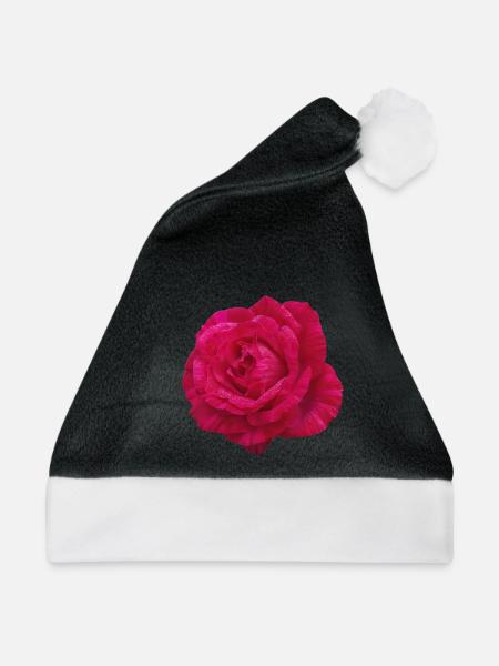 Rosenrosa Blütenblüte - Weihnachtsmütze - Schwarz/Weiß