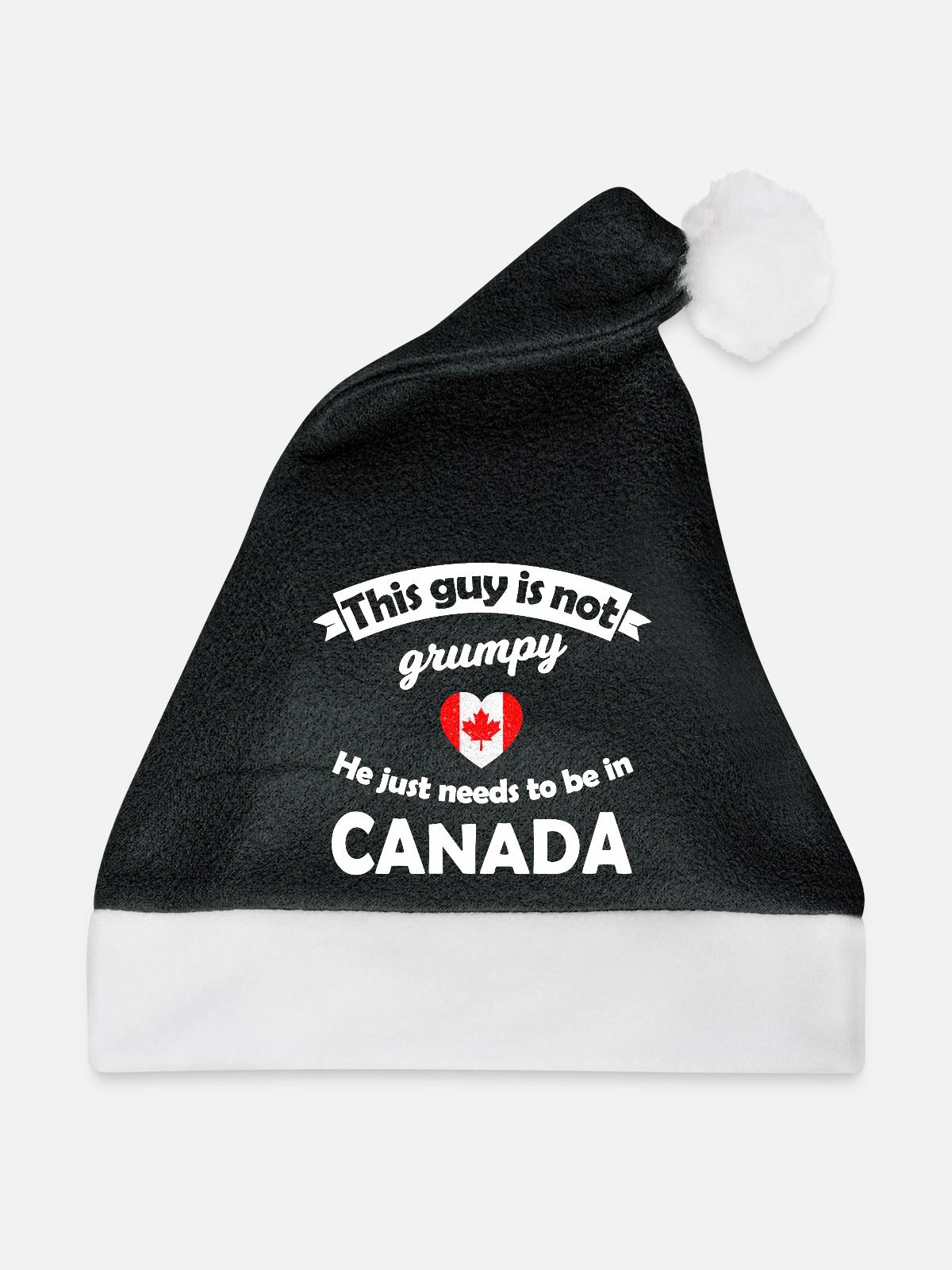 Grumpy Guy Canada Heart Tee - Weihnachtsmütze - Schwarz/Weiß - Vorne