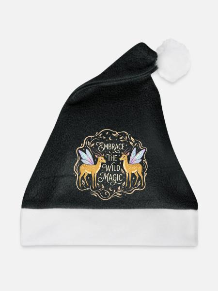 Magisches Reh mit Flügeln - Weihnachtsmütze - Schwarz/Weiß
