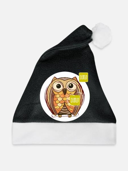 Eule  - Weihnachtsmütze - Schwarz/Weiß