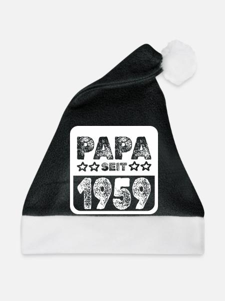 Papa 1959 - Weihnachtsmütze - Schwarz/Weiß - Vorne