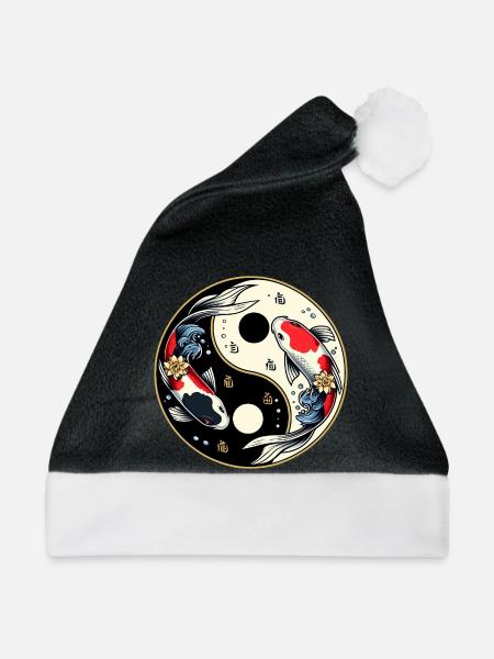 Yin Yang Koi - Weihnachtsmütze - Schwarz/Weiß