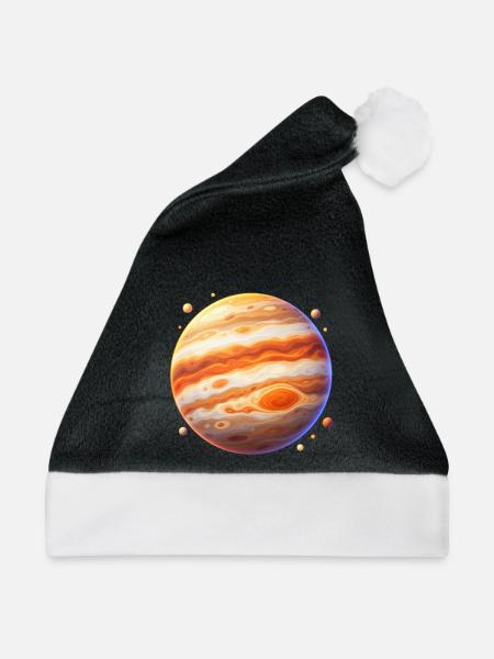 Oranger Jupiter Orbit - Weihnachtsmütze - Schwarz/Weiß