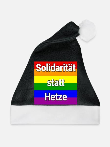 SOLIDARITÄT STATT HETZE REGENBOGEN ZUSAMMENHALT - Weihnachtsmütze - Schwarz/Weiß